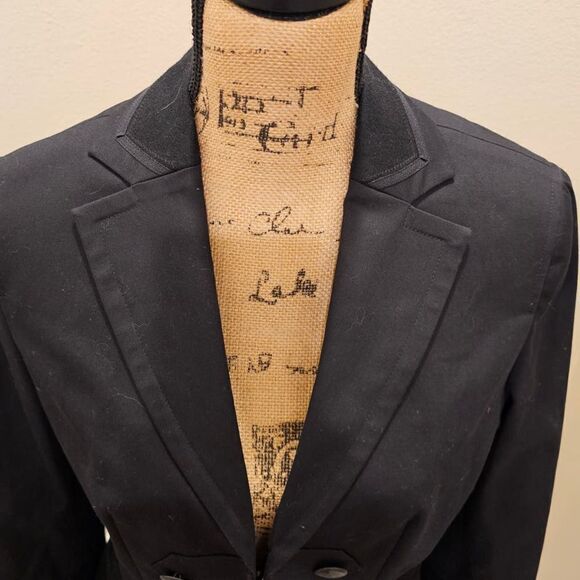 LOFT Military Style Black Blazer Size 8 - Picture 3 of 7